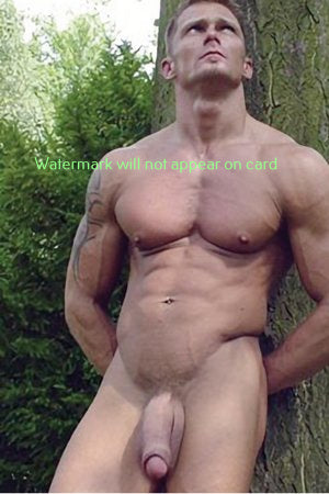 POSTCARD / Martin nude against tree