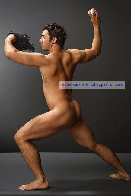 POSTCARD / Baseball pitcher nude / 2