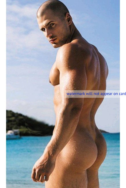 POSTCARD / Liam nude buttocks in ocean