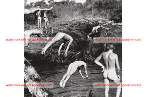 POSTCARD / Nude men at swimming hole