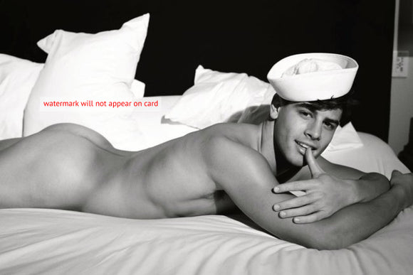 POSTCARD / Nude sailor on bed