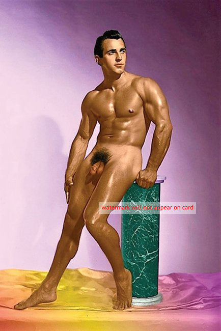 POSTCARD / Beefcake nude + pedestal