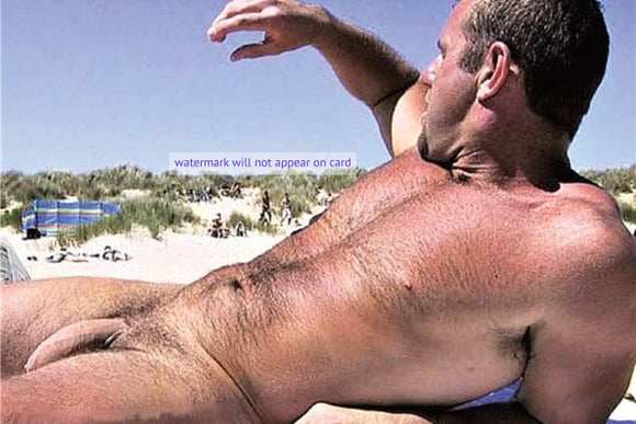 POSTCARD / Sunbather nude on the beach