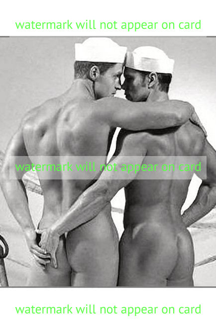 POSTCARD / Two sailors nude embrace