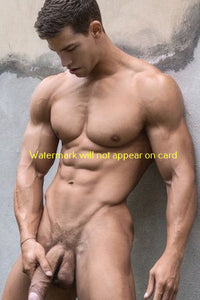 POSTCARD / Kris Evans nude against wall looking down