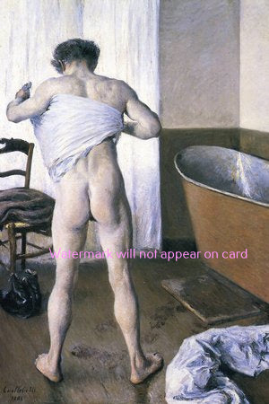 POSTCARD / CAILLEBOTTE Gustave / Man takes his bath, 1884