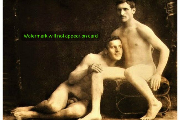POSTCARD / Victorian nude men couple