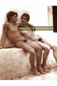 POSTCARD / VON GLOEDEN, Wilhelm / Two nude affectionate nude men