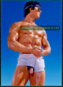 GREETING CARD / Nude man in grey trunks