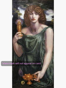 NOTE CARD / ROSSETTI, Gabriel / Mnemosyne, Lamp of Memory, 1875