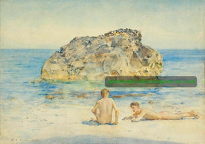 GREETING CARD / TUKE, Henry Scott / Sunbathers, 1921