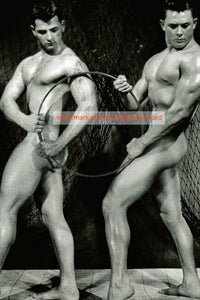 POSTCARD / Vintage male nudes with hoop