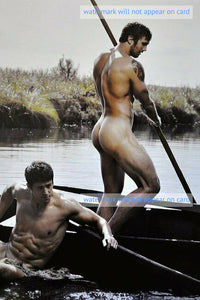 POSTCARD / Two nude men on boat