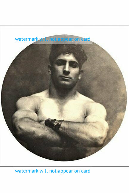 POSTCARD / Strongman with crossed arms / 19th century