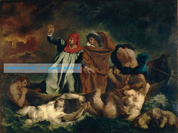 POSTCARD / DELACROIX Eugene / Barque de Dante, 1822