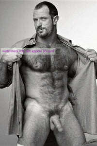 POSTCARD / Austin Masters nude with opened shirt