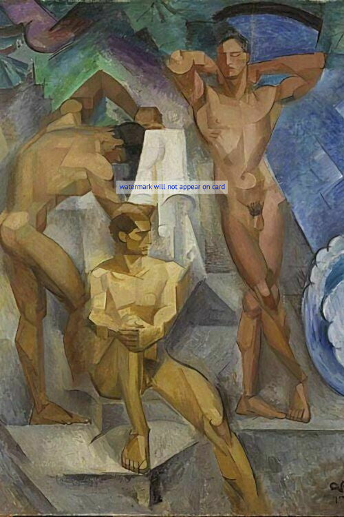 POSTCARD / PAULI Georg / Three nude men, 1914