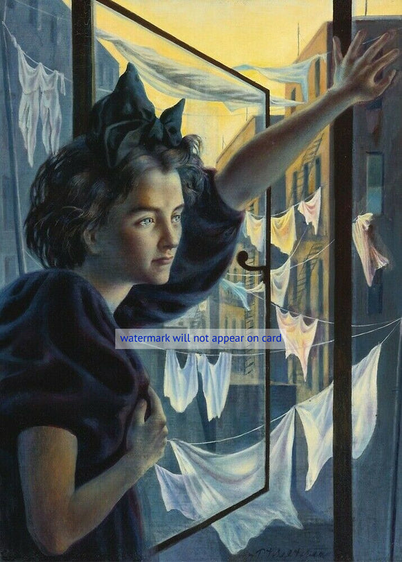 POSTCARD / TCHELITCHEV Pavel / Woman at window