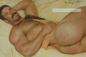 POSTCARD / Pete Kuzak nude on bed