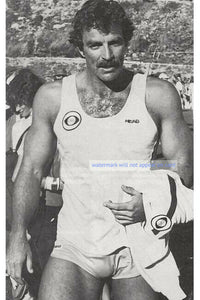 POSTCARD / Tom Selleck in tank top + shorts