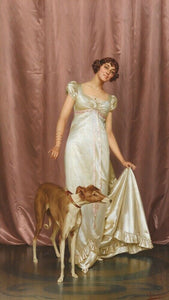 POSTCARD / REGGIANINI Vittorio / Lady and her dog