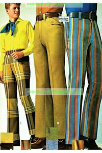 POSTCARD / Selection of men's pants, 1970's