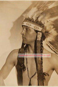 POSTCARD / Rudolph Valentino as Native American