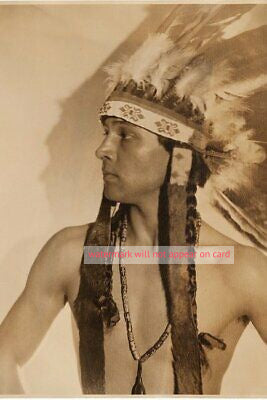POSTCARD / Rudolph Valentino as Native American