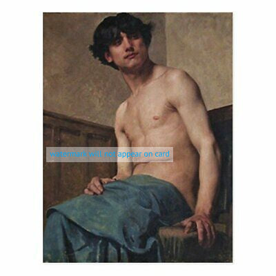 POSTCARD / CHARPENTIER Louis / Semi male nude, 1866