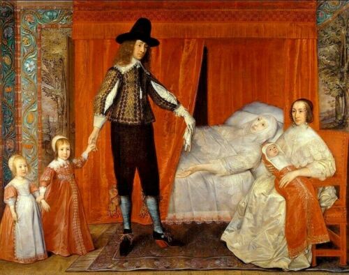 POSTCARD / DES GRANGES, David / The Saltonstall Family, 1636