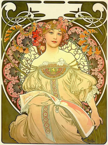 POSTCARD / MUCHA, Alphonse / Reverie, 1897